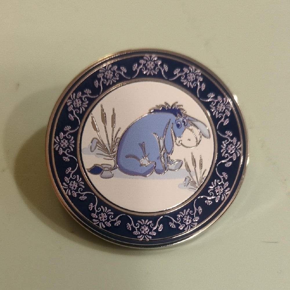 Blue and White Eeyore Pin
